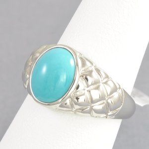 NWT Oval Sleeping Beauty Turquoise Sterling Band Ring - Size 6